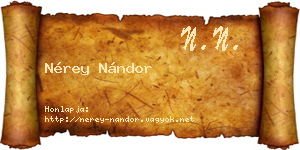 Nérey Nándor névjegykártya