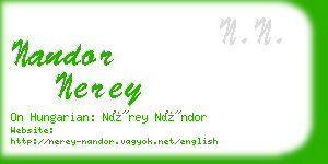 nandor nerey business card